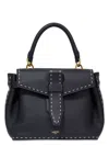 Lancel Small Charlie De Lancer Leather Tote Bag In Black