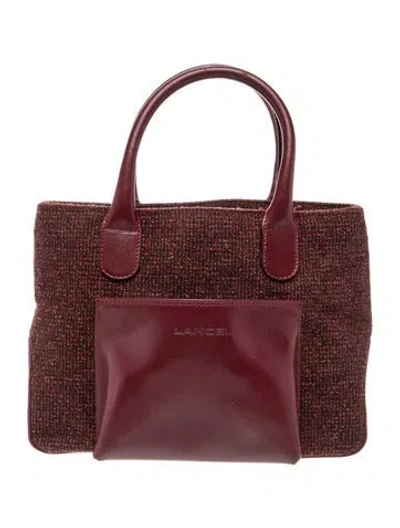 Pre-owned Lancel Wool Top Handle Bag In Red