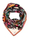 Lancel Zebra Mania Silk Scarf In Multi