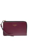 Lancel Zip-fastening Leather Card Holder In Burgundy