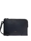 Lancel Zip-fastening Leather Clutch In Blue