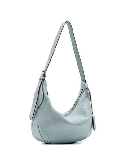 Lancel Zip Leather Shoulder Bag In Blue