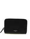 Lancel Zip Leather Wallet In Black