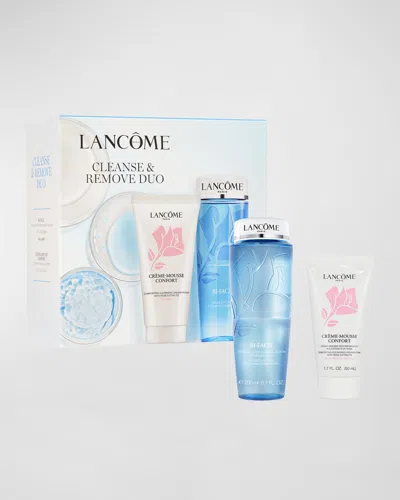 Lancôme Crème Mousse Confort Cleanser And Bi-facil Double-action Eye Makeup Remover Duo In White