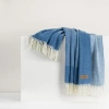 Lands Downunder Border Herringbone Throw In Blue