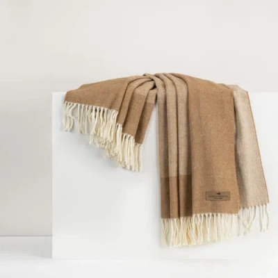 Lands Downunder Border Herringbone Throw In Brown