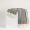 Lands Downunder Border Herringbone Throw In Brown