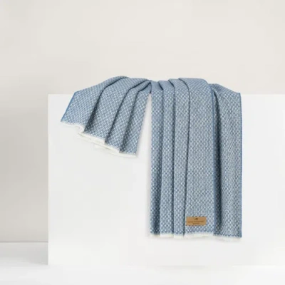 Lands Downunder Chambray Hudson Valley Throw In Blue