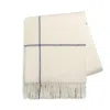 Lands Downunder Charm Lambswool Cashmere Throw In Ecru/navy