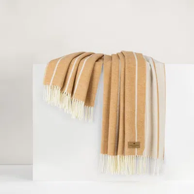 Lands Downunder Fiji Stripe Throw In Brown