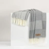Lands Downunder Hampton Plaid Herringbone Throw In Gray