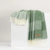 Lands Downunder Hampton Plaid Herringbone Throw In Green
