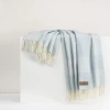 Lands Downunder Hampton Plaid Herringbone Throw In Blue