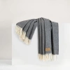 Lands Downunder Herringbone Cashmere Throw In Gray