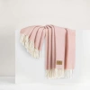 Lands Downunder Herringbone Cashmere Throw In Pink