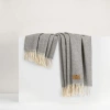 Lands Downunder Herringbone Cashmere Throw In Gray