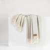 Lands Downunder Herringbone Cashmere Throw In Neutral