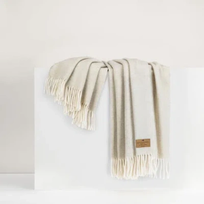 Lands Downunder Herringbone Cashmere Throw In Neutral