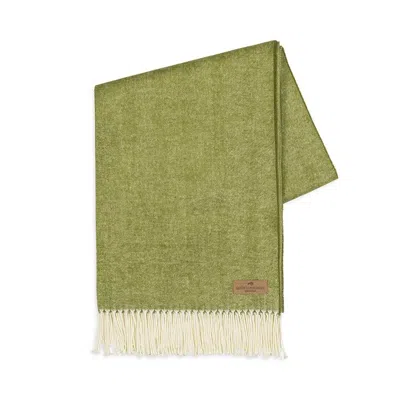 Lands Downunder Herringbone Cotton Blend Throw In Fern