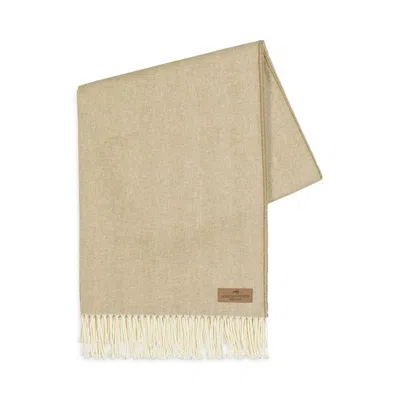 Lands Downunder Herringbone Cotton Blend Throw In White Truffle