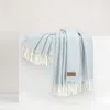 Lands Downunder Italian Herringbone Throw In Blue