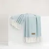 Lands Downunder Italian Herringbone Throw In Blue