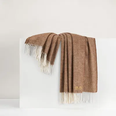 Lands Downunder Italian Herringbone Throw In Brown