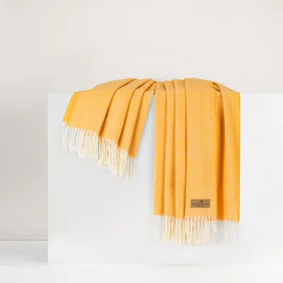 Lands Downunder Italian Herringbone Throw In Yellow