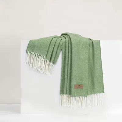Lands Downunder Dune Italian Herringbone Throw Blanket In Olive