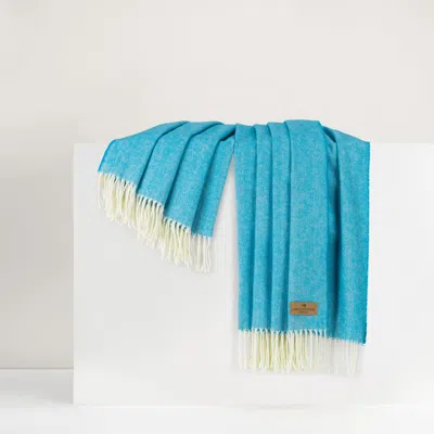 Lands Downunder Italian Herringbone Throw In Blue