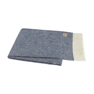 Lands Downunder Italian Herringbone Throw In Navy