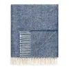 Lands Downunder Landsdown Under Herringbone Cotton Blend Throw In Navy
