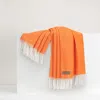 Lands Downunder Italian Herringbone Throw In Orange