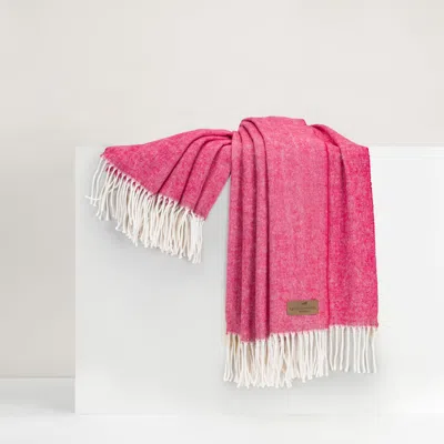 Lands Downunder Italian Herringbone Throw In Pink