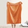 Lands Downunder Landsdown Under Herringbone Cotton Blend Throw In Tangerine