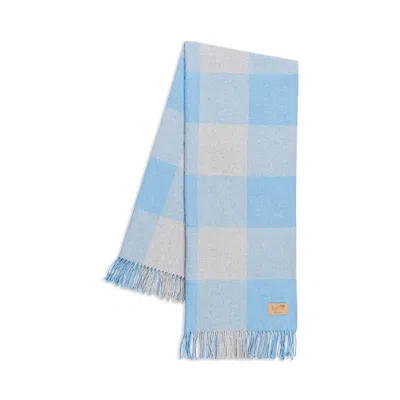 Lands Downunder Landsdown Under Buffalo Check Cotton Blend Throw In Blue/ Light Gray