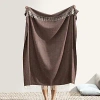 Lands Downunder Landsdown Under Herringbone Cotton Blend Throw In Chocolate