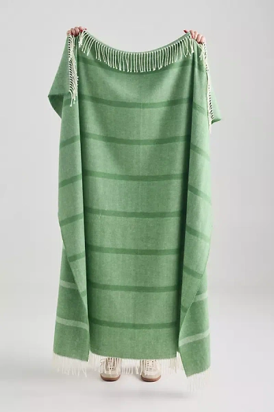Lands Downunder Montauk Stripe Herringbone Throw Blanket In Green