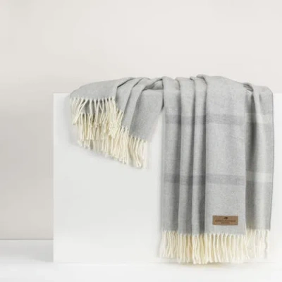 Lands Downunder Montauk Stripe Herringbone Throw In Gray