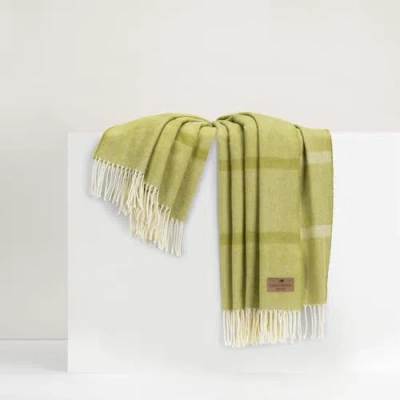 Lands Downunder Montauk Stripe Herringbone Throw In Green