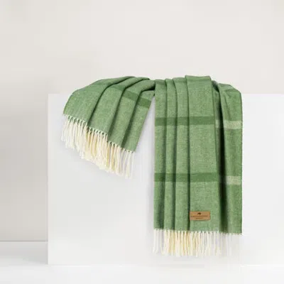 Lands Downunder Montauk Stripe Herringbone Throw In Green