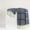 Lands Downunder Montauk Stripe Herringbone Throw In Navy