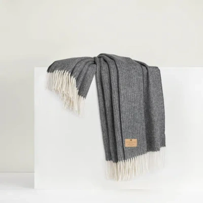 Lands Downunder Pinstripe Cashmere Throw In Gray