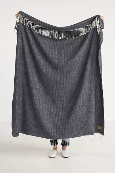 Lands Downunder Pinstripe Cashmere Throw Blanket In Gray