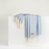Lands Downunder Pinstripe Cashmere Throw In Blue