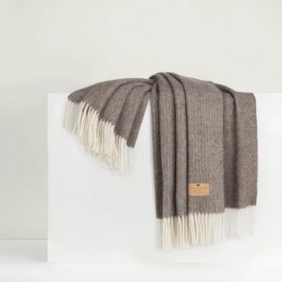 Lands Downunder Pinstripe Cashmere Throw In Brown