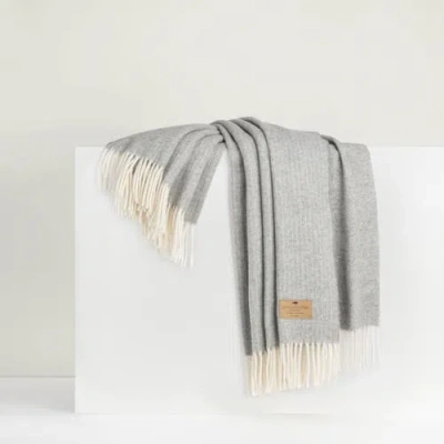 Lands Downunder Pinstripe Cashmere Throw In Gray