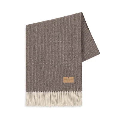 Lands Downunder Pinstrive Lambswool & Cashmere Throw In Mocha