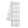 Lands Downunder Plaid Cotton Blend Throw In Blue Denim/baby Blue