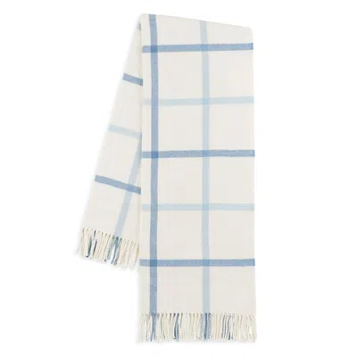 Lands Downunder Plaid Cotton Blend Throw In Blue Denim/baby Blue